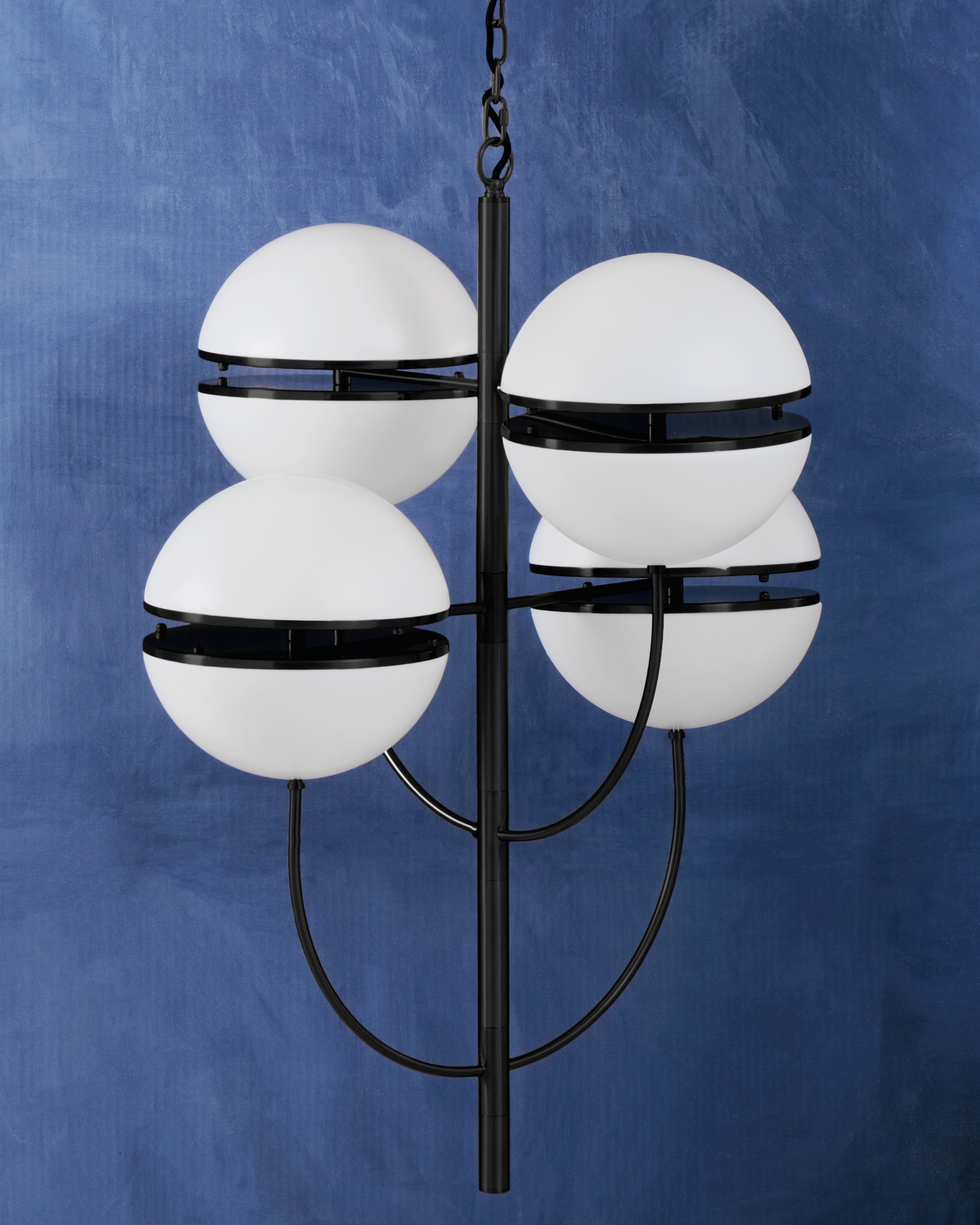 Abira Four Ball Black Pendant Light